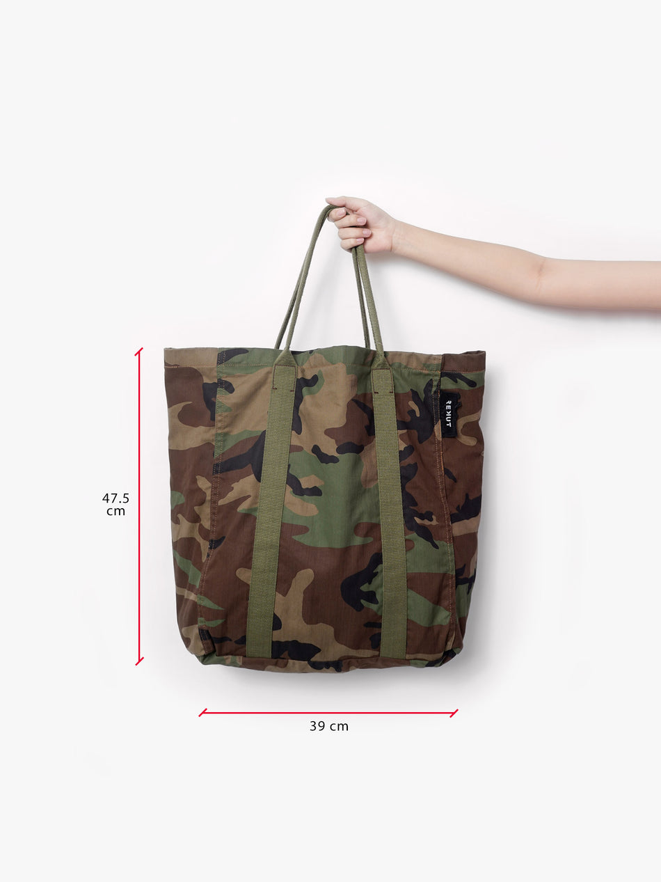 100% Cotton Oversized Tote Bag - Camo