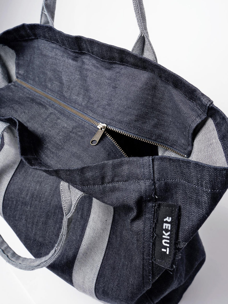 100% Cotton Oversized Tote Bag - Raw & Reverse