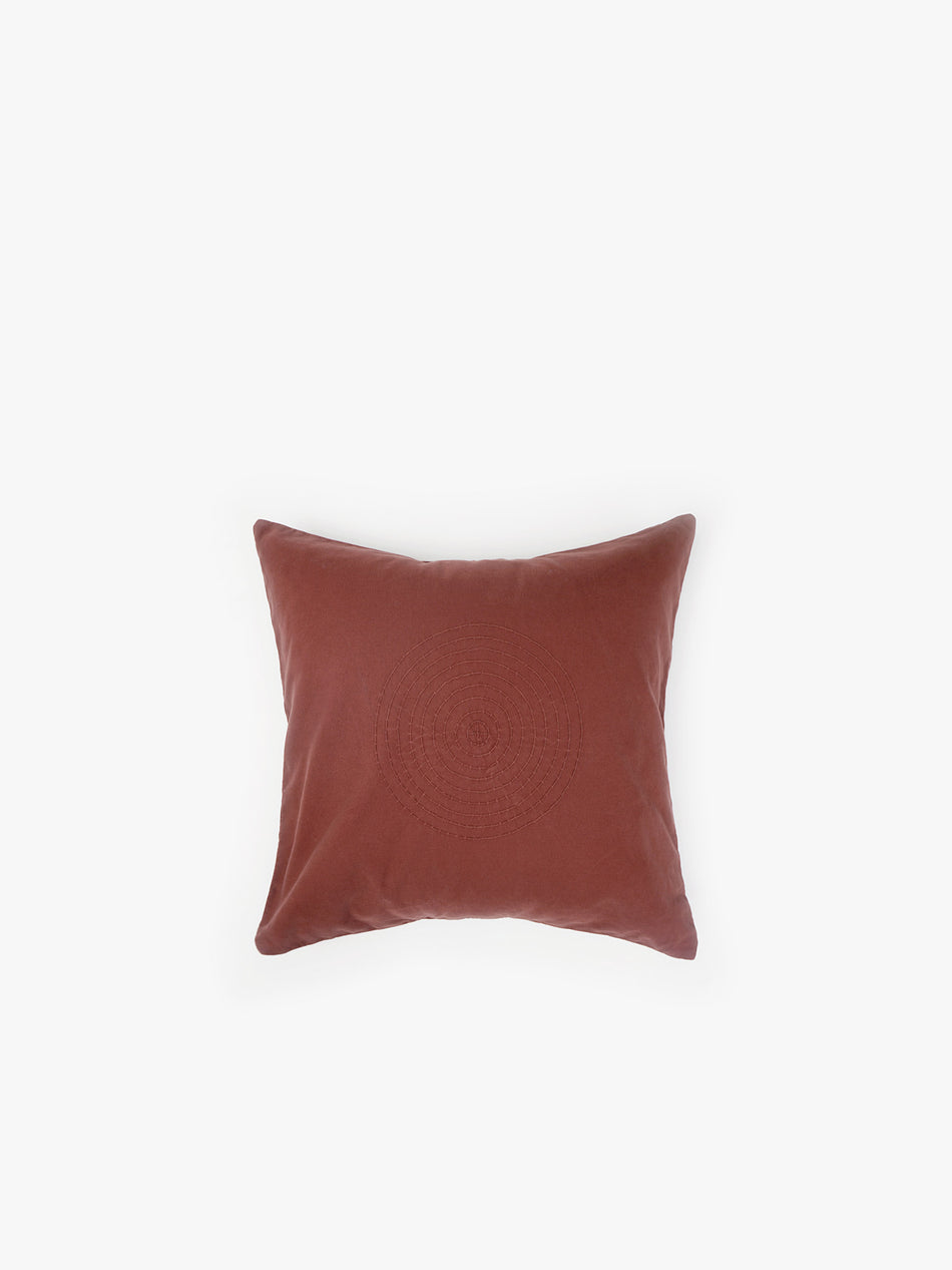 Hand Embroidered Sashiko Cushion Cover - Burgundy