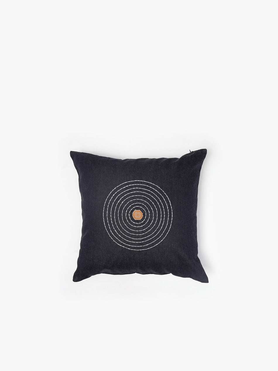 Hand Embroidered Sashiko Cushion Cover - Indigo
