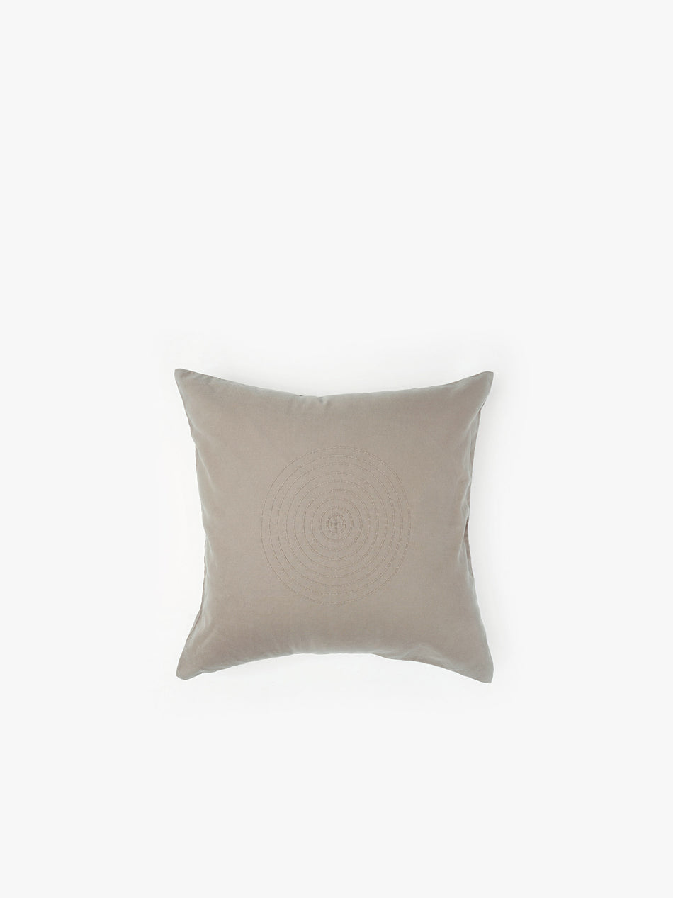 Hand Embroidered Sashiko Cushion Cover - Ash Brown