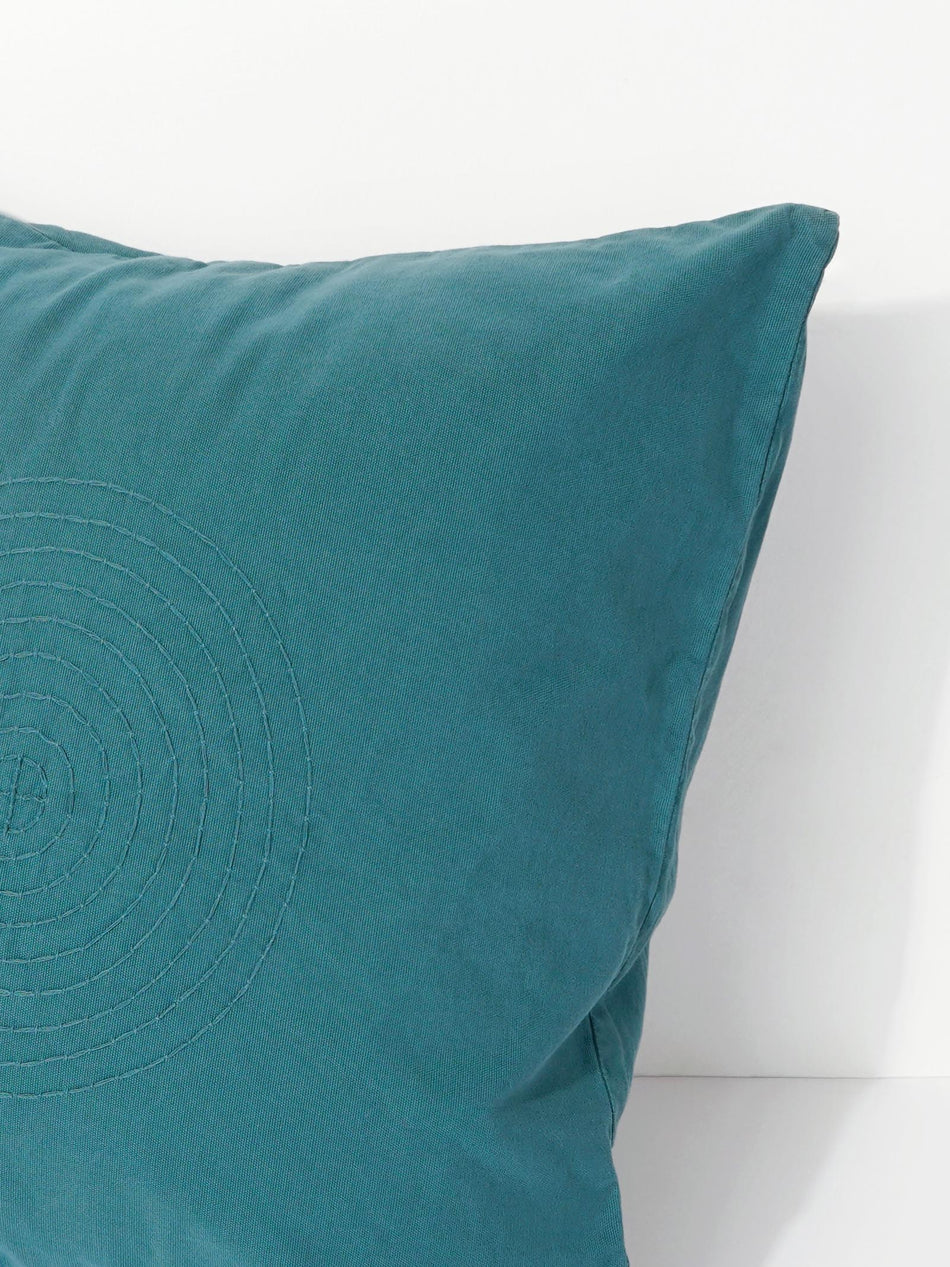 Hand Embroidered Sashiko Cushion Cover - Green