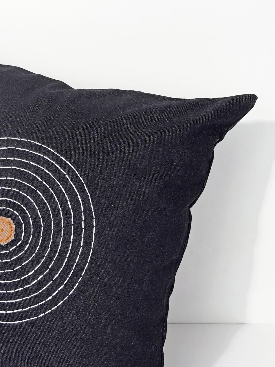 Hand Embroidered Sashiko Cushion Cover - Indigo