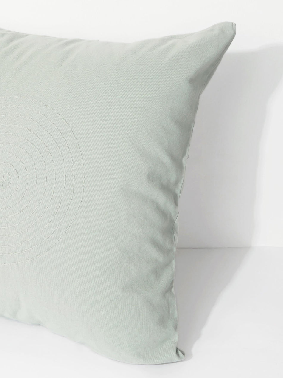 Hand Embroidered Sashiko Cushion Cover - Mint
