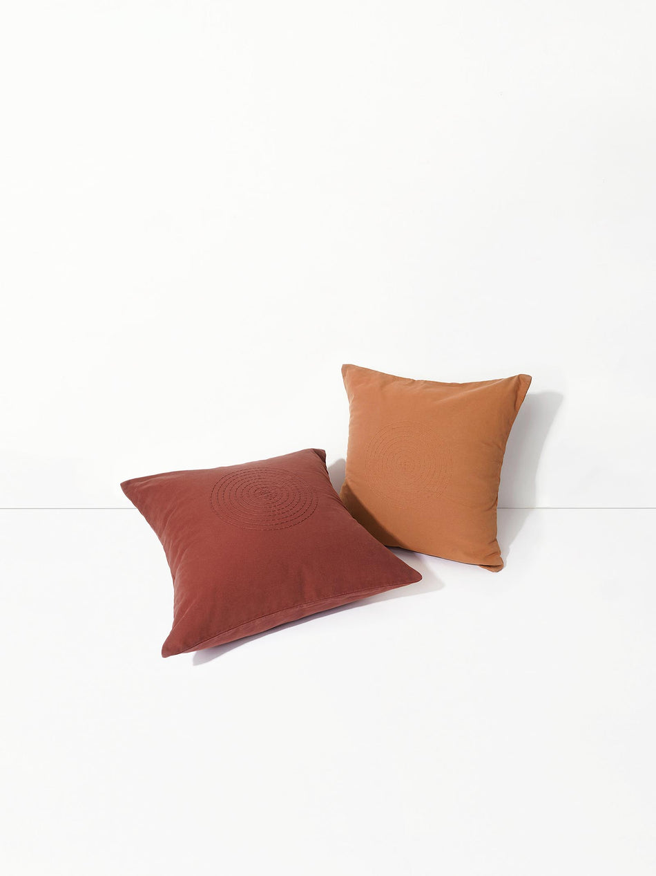 Hand Embroidered Sashiko Cushion Cover - Ginger