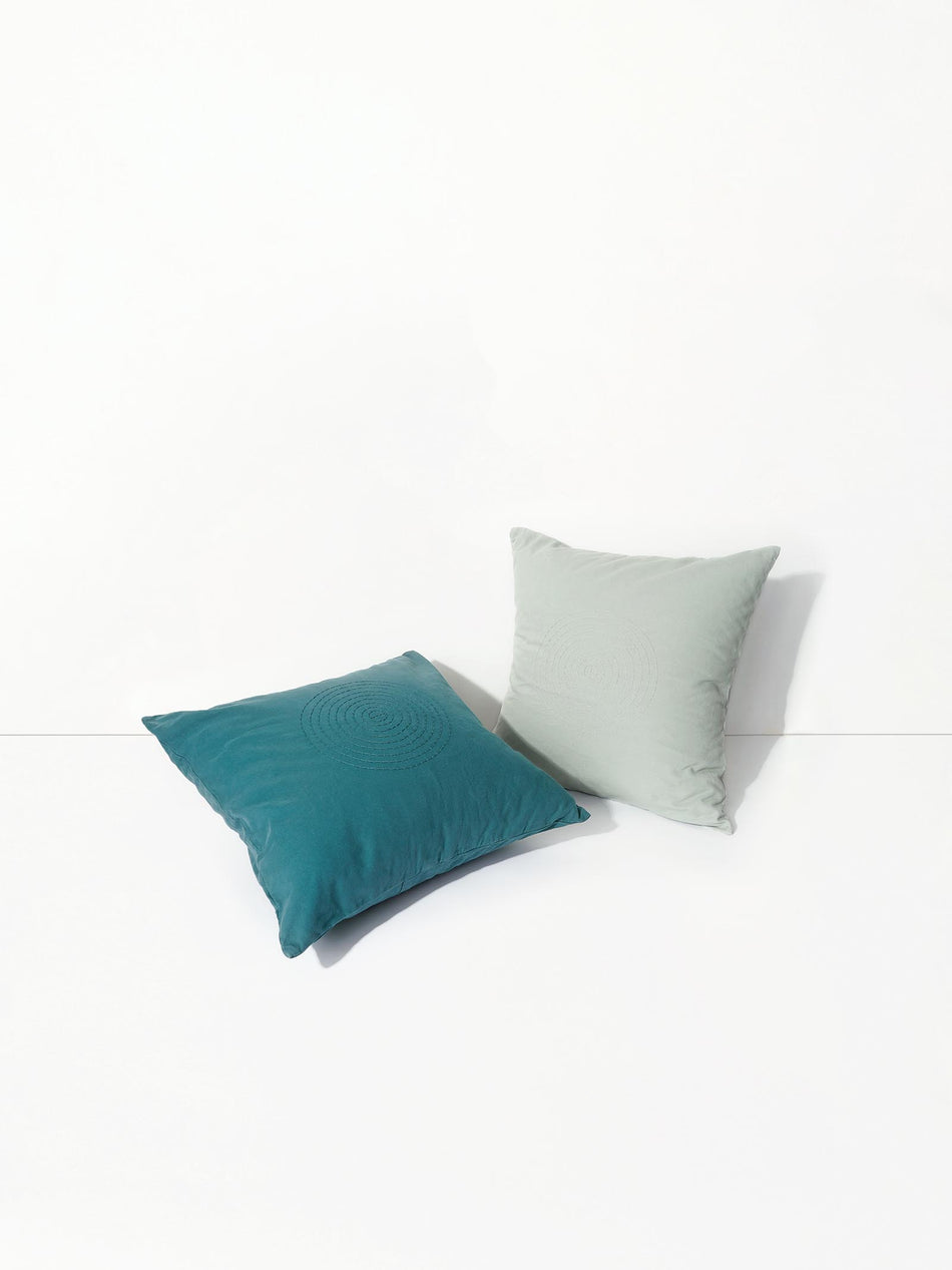 Hand Embroidered Sashiko Cushion Cover - Mint
