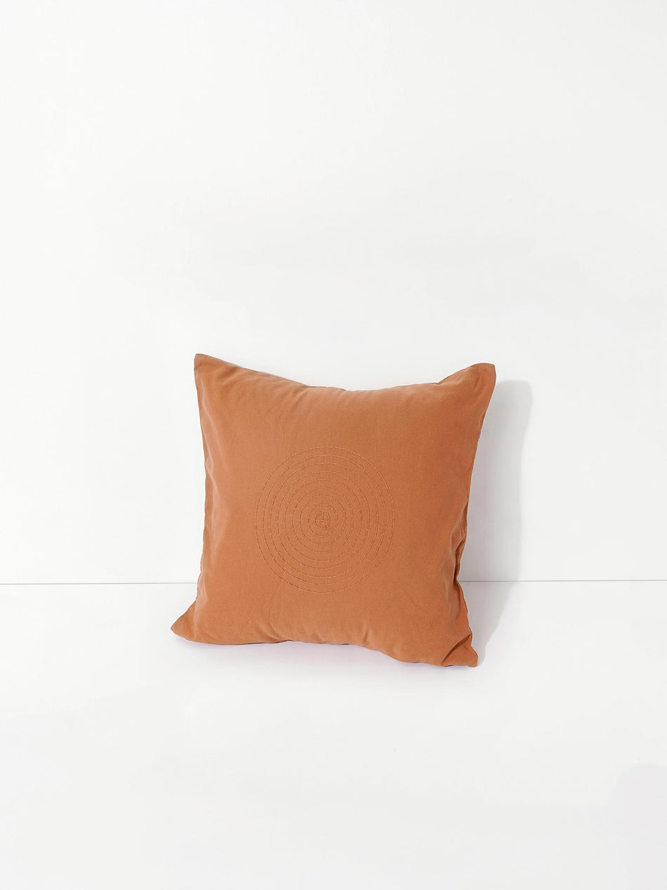Hand Embroidered Sashiko Cushion Cover - Ginger