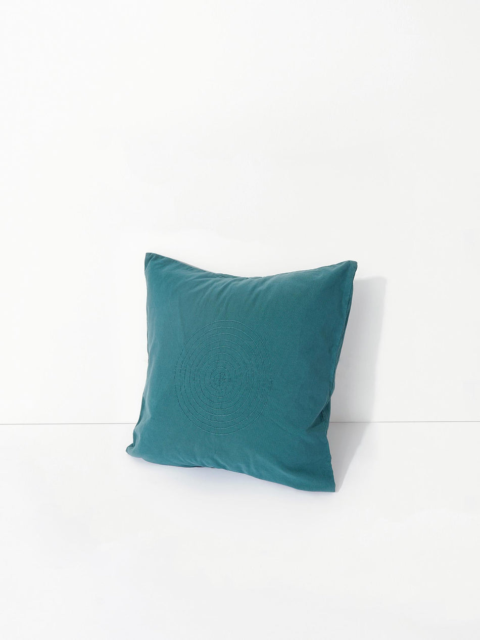 Hand Embroidered Sashiko Cushion Cover - Green
