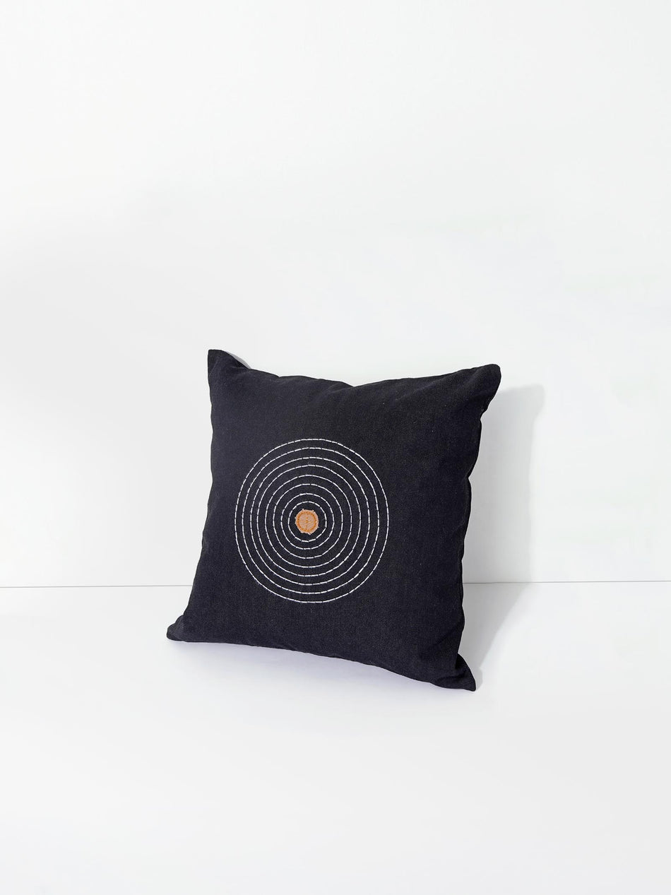 Hand Embroidered Sashiko Cushion Cover - Indigo
