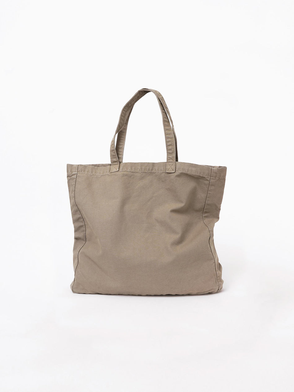 Hand Embroidered Sashiko Circle Tote Bag - Ash Brown
