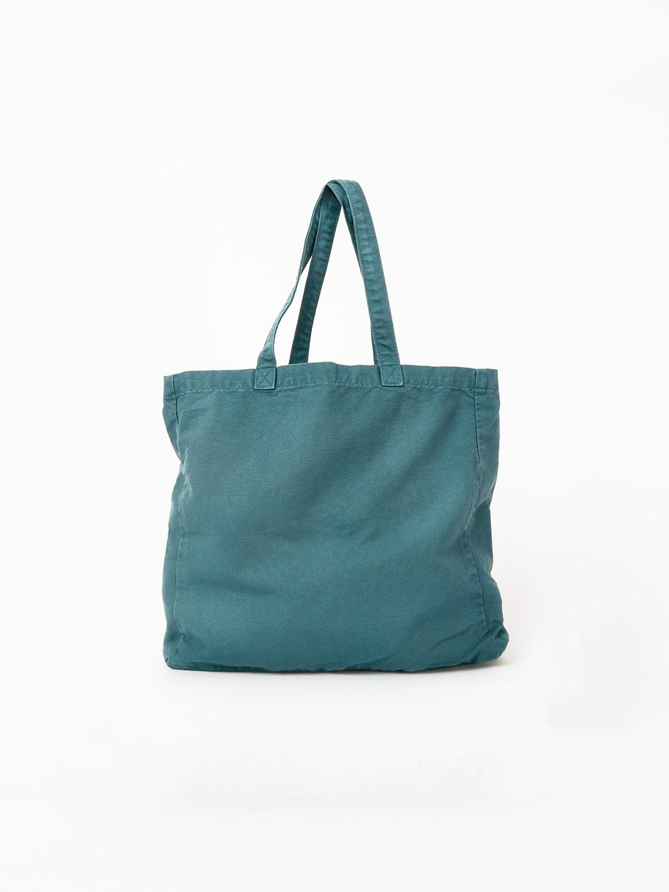 Hand Embroidered Sashiko Circle Tote Bag - Green