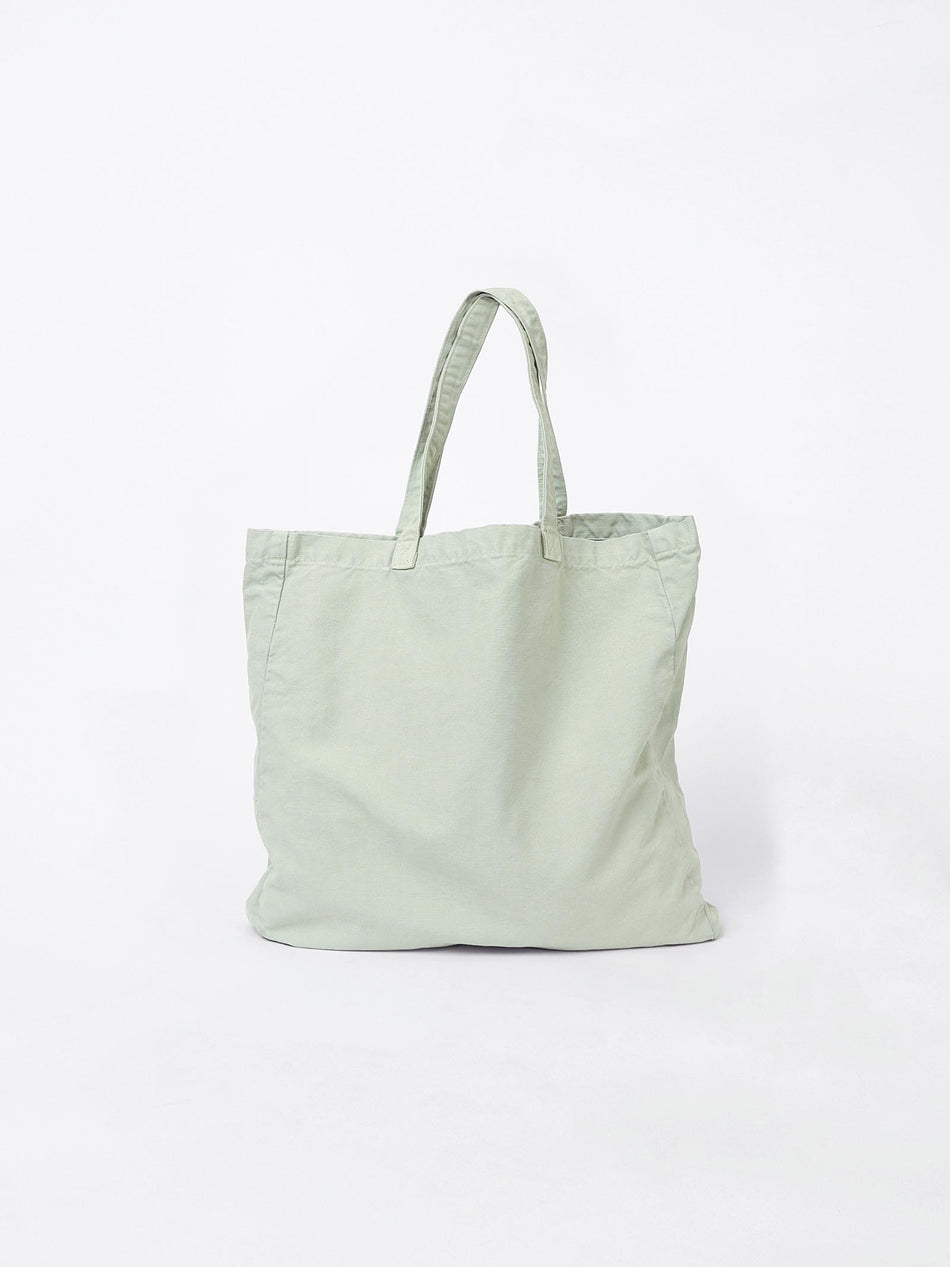Hand Embroidered Sashiko Circle Tote Bag - Mint